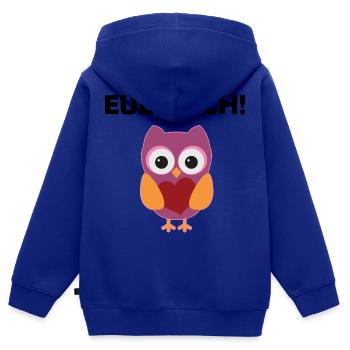 Eul Doch Lustiges Eulen Wortspiel Eule Wortwitz - Kinder Premium Organic Zip Hoodie - Royalblau - Hinten - AI Model Kid Male (0cm)