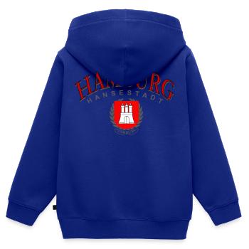 Hamburg Hansestadt - schlichtes Design - Kinder Premium Organic Zip Hoodie - Royalblau - Hinten - AI Model Kid Male (0cm)