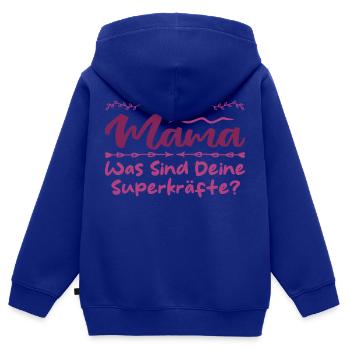 Ich Bin Mama - Was SInd Deine Superkräfte? - Kinder Premium Organic Zip Hoodie - Royalblau - Hinten - AI Model Kid Male (0cm)