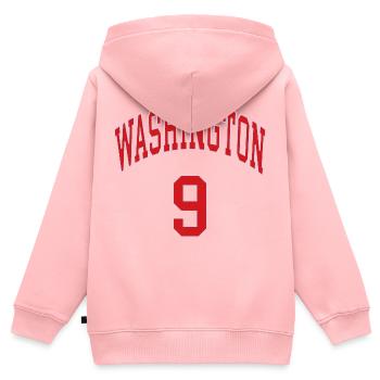 Washington 9 - Sweat Premium à capuche zippé enfant bio - rose - Dos - AI Model Kid Female (0cm)