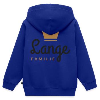 Lange-Familie - Kinder Premium Organic Zip Hoodie - Royalblau - Hinten - AI Model Kid Male (0cm)