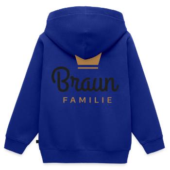 Braun-Familie - Kinder Premium Organic Zip Hoodie - Royalblau - Hinten - AI Model Kid Male (0cm)