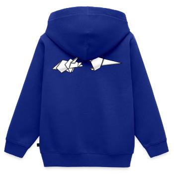Amis des dinosaures - Sweat Premium à capuche zippé enfant bio - bleu roi - Dos - AI Model Kid Male (0cm)