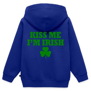 Kiss me im irish - Kinder Premium Organic Zip Hoodie - Royalblau - Hinten - AI Model Kid Male (0cm)