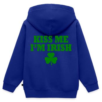 Kiss me im irish - Kinder Premium Organic Zip Hoodie - Royalblau - Hinten - AI Model Kid Male (0cm)
