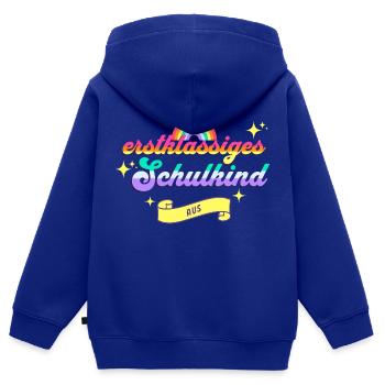 Lustiges Shirt zur Einschulung & 1. Klasse - Kinder Premium Organic Zip Hoodie - Royalblau - Hinten - AI Model Kid Male (0cm)