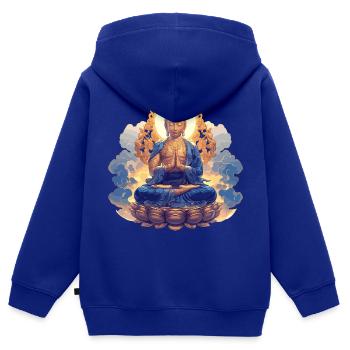 Buddha Buddhism Religion Spiritual Meditation - Kids Premium Organic Zip-up Hoodie - royal blue - Back - AI Model Kid Male (0cm)