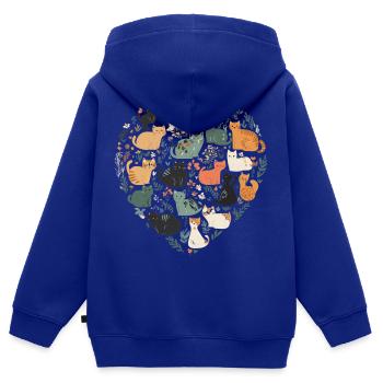 Katzenherz für Katzenliebhaber - Kinder Premium Organic Zip Hoodie - Royalblau - Hinten - AI Model Kid Male (0cm)