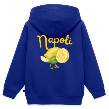Naples - Italie - Vacances - Voyages - Italie - Sweat Premium à capuche zippé enfant bio - bleu roi - Dos - AI Model Kid Male (0cm)