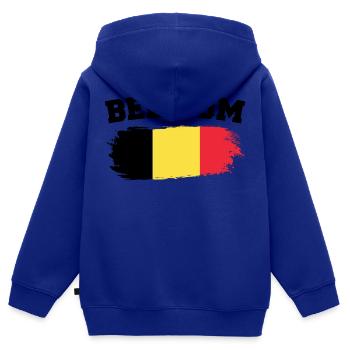 Vintage Belgische Flagge Retro Belgisch - Kinder Premium Organic Zip Hoodie - Royalblau - Hinten - AI Model Kid Male (0cm)