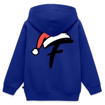 Buchstabe F weihnachtlich - Kinder Premium Organic Zip Hoodie - Royalblau - Hinten - AI Model Kid Male (0cm)