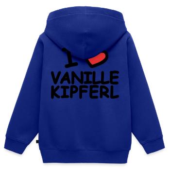 J’adore les croissants à la vanille - Sweat Premium à capuche zippé enfant bio - bleu roi - Dos - AI Model Kid Male (0cm)