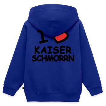 J’adore Kaiserschmorrn - Sweat Premium à capuche zippé enfant bio - bleu roi - Dos - AI Model Kid Male (0cm)