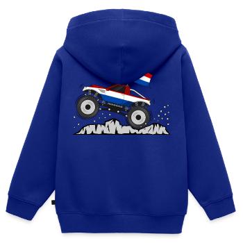 Monstertruck Holland Flagge - Kinder Premium Organic Zip Hoodie - Royalblau - Hinten - AI Model Kid Male (0cm)