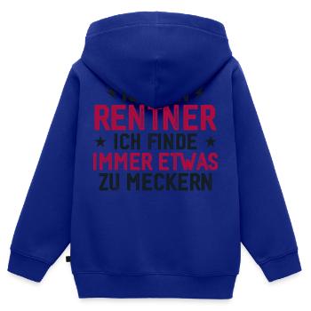 Rentner immer etwas zu meckern lustig - Kinder Premium Organic Zip Hoodie - Royalblau - Hinten - AI Model Kid Male (0cm)