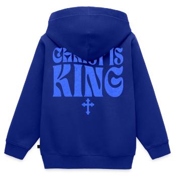 Citation Inspirante Chrétien - Sweat Premium à capuche zippé enfant bio - bleu roi - Dos - AI Model Kid Male (0cm)