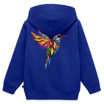 Liebe Kolibris Bunte Buntglas Kolibri - Kinder Premium Organic Zip Hoodie - Royalblau - Hinten - AI Model Kid Male (0cm)