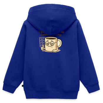 Zoom Meeting - Kinder Premium Organic Zip Hoodie - Royalblau - Hinten - AI Model Kid Male (0cm)