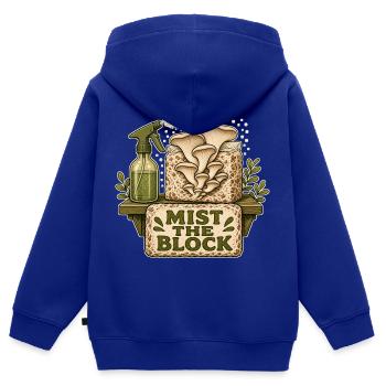 MIST THE BLOCK - Kinder Premium Organic Zip Hoodie - Royalblau - Hinten - AI Model Kid Male (0cm)