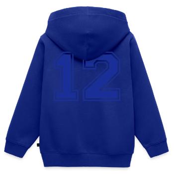 12 - Nummer - Zahl - Kinder Premium Organic Zip Hoodie - Royalblau - Hinten - AI Model Kid Male (0cm)