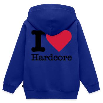J'aime Hardcore - Sweat Premium à capuche zippé enfant bio - bleu roi - Dos - AI Model Kid Male (0cm)