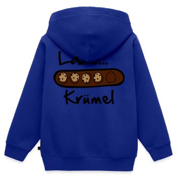 Lade... Krümel - Kinder Premium Organic Zip Hoodie - Royalblau - Hinten - AI Model Kid Male (0cm)