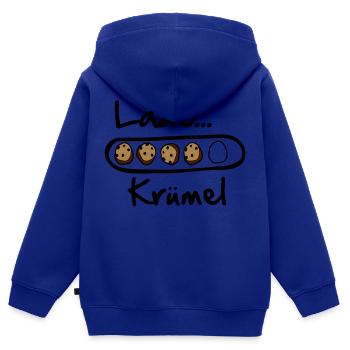 Lade... Krümel - Kinder Premium Organic Zip Hoodie - Royalblau - Hinten - AI Model Kid Male (0cm)