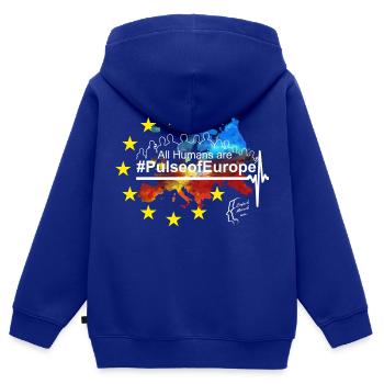 Pulse of Europe - Kinder Premium Organic Zip Hoodie - Royalblau - Hinten - AI Model Kid Male (0cm)