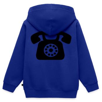 Telefon - Kinder Premium Organic Zip Hoodie - Royalblau - Hinten - AI Model Kid Male (0cm)