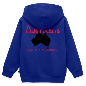 Australien - Kinder Premium Organic Zip Hoodie - Royalblau - Hinten - AI Model Kid Male (0cm)