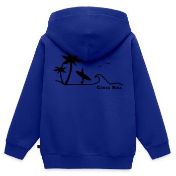 Costa Rica. - Kinder Premium Organic Zip Hoodie - Royalblau - Hinten - AI Model Kid Male (0cm)