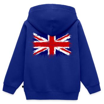 Großbritannien Flagge, Englandfahne, great britain - Kinder Premium Organic Zip Hoodie - Royalblau - Hinten - AI Model Kid Male (0cm)