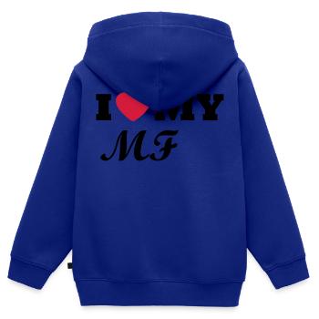I Love my MF - Kinder Premium Organic Zip Hoodie - Royalblau - Hinten - AI Model Kid Male (0cm)