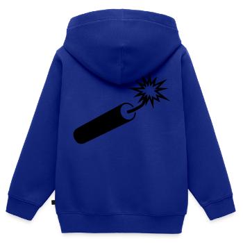 dynamit___f1 - Sweat Premium à capuche zippé enfant bio - bleu roi - Dos - AI Model Kid Male (0cm)