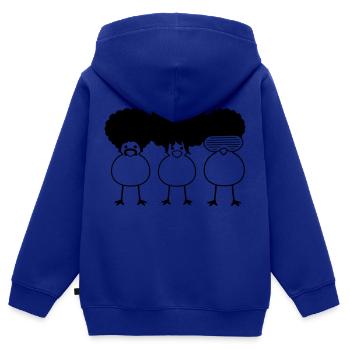 Funky Chicks - Sweat Premium à capuche zippé enfant bio - bleu roi - Dos - AI Model Kid Male (0cm)