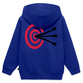 Bogenschießen - Kinder Premium Organic Zip Hoodie - Royalblau - Hinten - AI Model Kid Male (0cm)