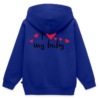 bébé - Sweat Premium à capuche zippé enfant bio - bleu roi - Dos - AI Model Kid Male (0cm)