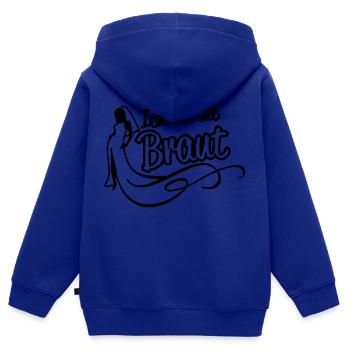 Ich bin die Braut - Kinder Premium Organic Zip Hoodie - Royalblau - Hinten - AI Model Kid Male (0cm)