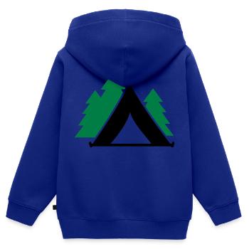Zelt - Kinder Premium Organic Zip Hoodie - Royalblau - Hinten - AI Model Kid Male (0cm)