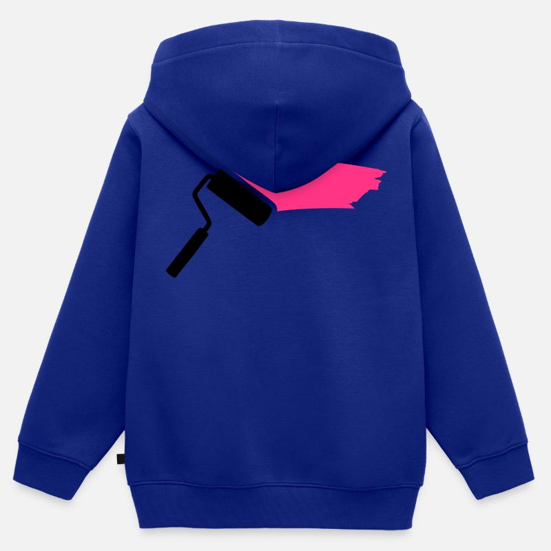 Peintre - Sweat Premium à capuche zippé enfant bio - bleu roi