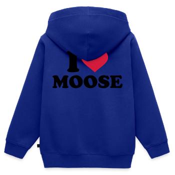 Elch - Kinder Premium Organic Zip Hoodie - Royalblau - Hinten - AI Model Kid Male (0cm)