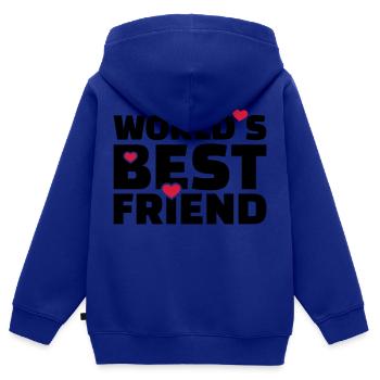 Freund - Kinder Premium Organic Zip Hoodie - Royalblau - Hinten - AI Model Kid Male (0cm)