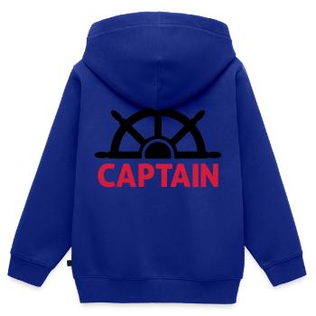 Kapitän - Kinder Premium Organic Zip Hoodie - Royalblau - Hinten - AI Model Kid Male (0cm)