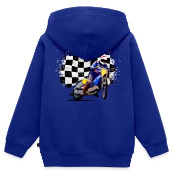 Speedway Racing - Racing Flag - Kinder Premium Organic Zip Hoodie - Royalblau - Hinten - AI Model Kid Male (0cm)