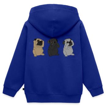 Mops Nichts hören - nichts sagen - nichts sehen - Kinder Premium Organic Zip Hoodie - Royalblau - Hinten - AI Model Kid Male (0cm)