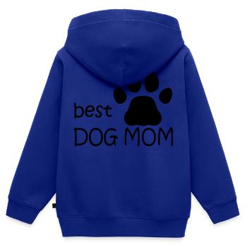 Chien chien - Sweat Premium à capuche zippé enfant bio - bleu roi - Dos - AI Model Kid Male (0cm)