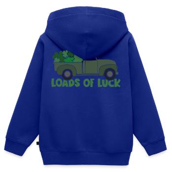 Viel Glück - Kinder Premium Organic Zip Hoodie - Royalblau - Hinten - AI Model Kid Male (0cm)