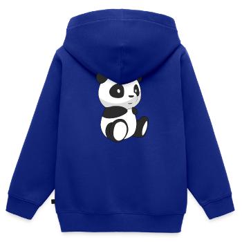 Panda qui sourit - Sweat Premium à capuche zippé enfant bio - bleu roi - Dos - AI Model Kid Male (0cm)