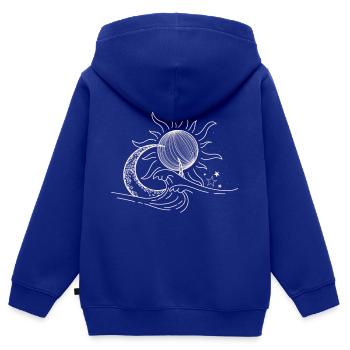 Mond Sonne Sterne Umweltschutz Natur Gezeiten - Kinder Premium Organic Zip Hoodie - Royalblau - Hinten - AI Model Kid Male (0cm)
