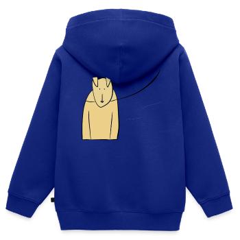 Hund an der Leine! - Kinder Premium Organic Zip Hoodie - Royalblau - Hinten - AI Model Kid Male (0cm)